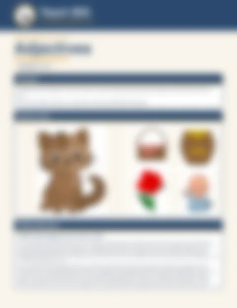 Blurred preview of inside pages from Adjectives. Select to enlarge.