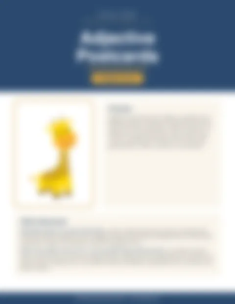 Blurred preview of inside pages from Adjective Postcards. Select to enlarge.