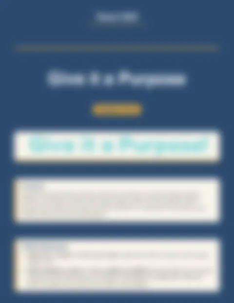 Blurred preview of inside pages from Give it a Purpose. Select to enlarge.