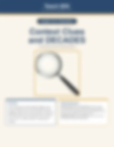 Blurred preview of inside pages from Context Clues and DECADES. Select to enlarge.