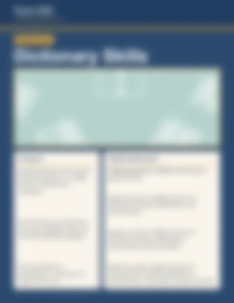 Blurred preview of inside pages from Dictionary Skills. Select to enlarge.