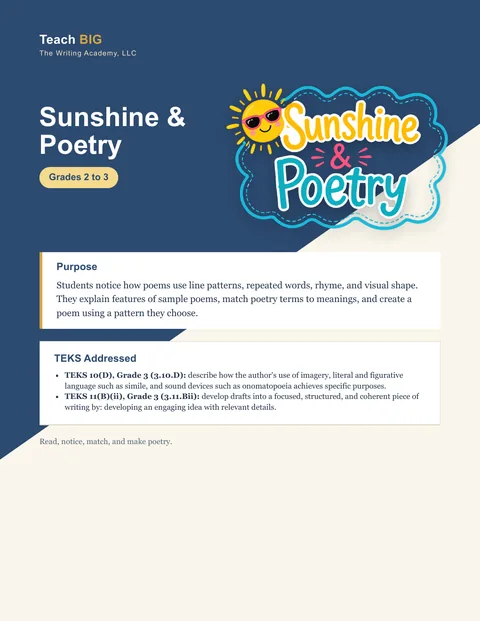 Blurred preview of inside pages from Sunshine and Poetry. Select to enlarge.